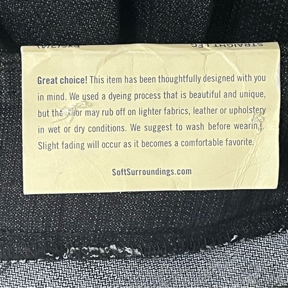 SOFT SURROUNDINGS NWT STRAIGHT LEG CAPRI PANTS BLACK DENIM SLIM SATION PETITE XS - Picture 4 of 10